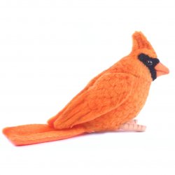 Soft Toy Bird, Orange Cardinal by Hansa (9cm.L) 5518