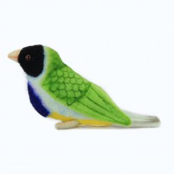 Soft Toy Black Headed Gouldian Finch Bird by Hansa (11cm.L) 5694