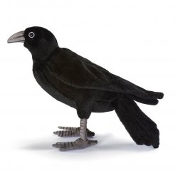 Soft Toy Bird, Black Crow by Hansa (31cm) 6266
