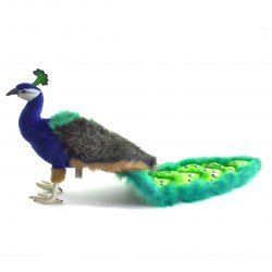 Soft Toy Bird, Peacock by Hansa (33cm) 5437