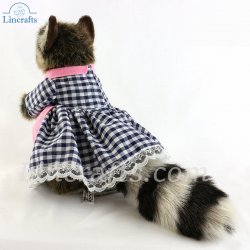 Soft Toy Dressed Girl Raccoon by Hansa (29cm) 7835