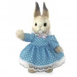 Soft Toy Dressed Girl Bunny Rabbit by Hansa (28cm) 7833