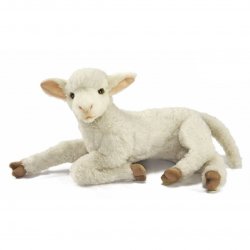 Soft Toy Lamb White Laying by Hansa (33cm) 6563
