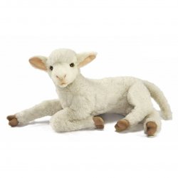 Soft Toy Lamb White Laying by Hansa (33cm) 6563