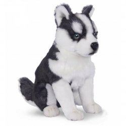 Soft Toy Dog, Husky Puppy Sitting by Hansa (33cm) 7511