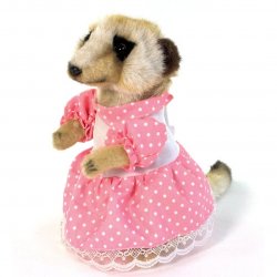 Soft Toy Meerkat Girl Pink Dress by Hansa (22cm) 7875