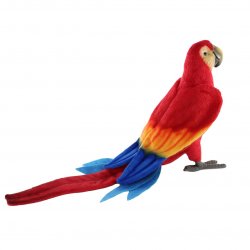 Soft Toy Scarlet Macaw Bird by Hansa (40cm) 8000