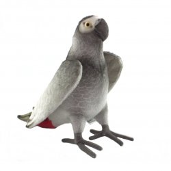 Soft Toy Bird. African Grey Parrot by Hansa (27cm ) 7986