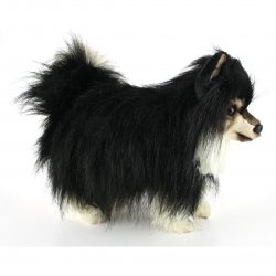 Soft Toy Black Pomeranian Dog by Hansa (36cm.L) 8043