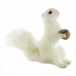 Soft Toy White Squirrel with Nut by Hansa (19cm.H) 7742
