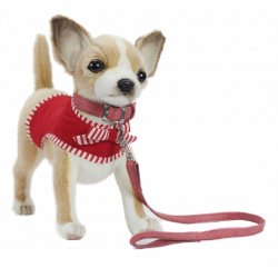 Soft Toy Chihuahua Dressed in Red by Hansa (27cm) 6383