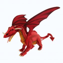 Soft Toy Red Dragon by Hansa (45cm body length) 5936