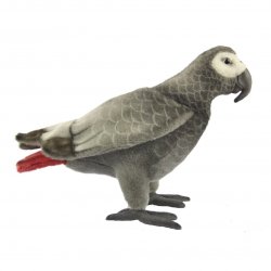 Soft Toy Bird African Grey Parrot by Hansa (33cm)