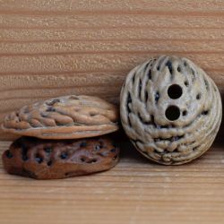 Natural half peach - button