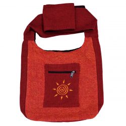 Bright Cotton Motif Beach Bag - Orange