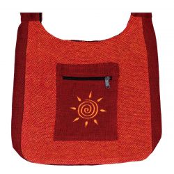 Bright Cotton Motif Beach Bag - Orange