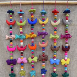 Long mobile - handmade felt - fish
