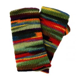 Children's Fleece lined - electric wristwarmers - green