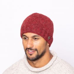 Pure wool - plain beanie - pepper red
