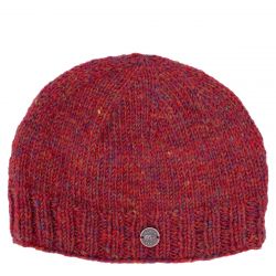 Hand knit - pure wool - plain beanie - rust heather