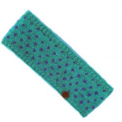 NAYA - pure wool fleece lined - tick headband - turquoise/gentian