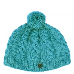 pure wool - cable bobble hat - eau de nil