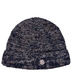 Pure Wool Two tone turn up beanie - black/java