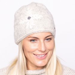 fine wool mix - embroidered beanie - Sea Spray