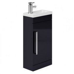 Essential Nevada 400mm Cloakroom Unit With Basin & Door, Indigo Gloss