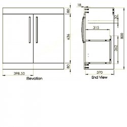 Essential Nevada 800mm Unit With Basin & 2 Doors, Indigo gloss