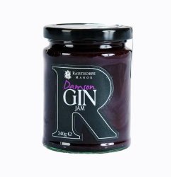 Gin and Jam Basket : 35cl Raspberry, Sloe & Damson Gins, Gin Jams :Raspberry, Rhubarb, Damson, Orange