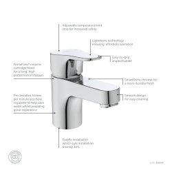 Ideal Standard Cerabase Single Lever Mini Basin Mixer with Clicker Waste
