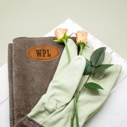 Brown Suede & Leather Gardening Gloves