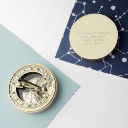 Adventurer's Brass Sundial & Compass
