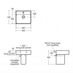 Ideal Standard Strada II 500mm 1 Tap Hole Basin