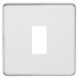 Knightsbridge Screwless 1G grid faceplate - polished chrome - (GDSF001PC)
