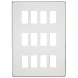 Knightsbridge Screwless 12G grid faceplate - polished chrome - (GDSF012PC)