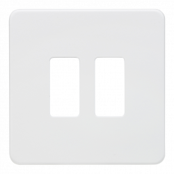 Knightsbridge Screwless 2G grid faceplate - matt white - (GDSF002MW)