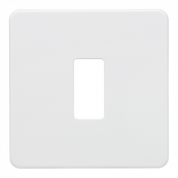 Knightsbridge Screwless 1G grid faceplate - matt white - (GDSF001MW)