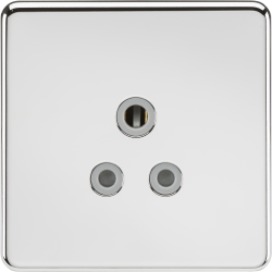 Knightsbridge Screwless 5A Unswitched Socket - Polished Chrome with Grey Insert - (SF5APCG)