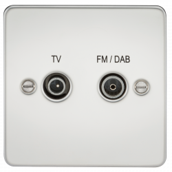 Knightsbridge Flat Plate Screened Diplex Outlet (TV & FM DAB) - Polished Chrome - (FP0160PC)