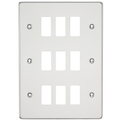 Knightsbridge Flat plate 9G grid faceplate - polished chrome - (GDFP009PC)