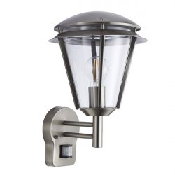 Saxby Inova Brushed Stainless Steel PIR 60W 1lt Outdoor  Wall Light (49945)