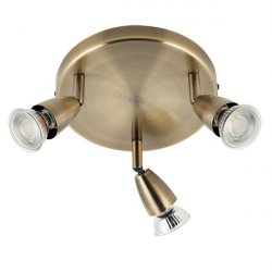 Saxby Amalfi Antique Brass 50W 3lt Spotlight (43655)