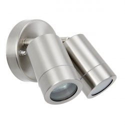 Saxby Atlantis LED 7W Stainless Steel 2lt Outdoor Adjustable Wall Light (73446)