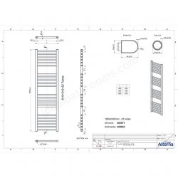 Essential Treviso Straight Chrome 1600 x 500mm Towel Warmer