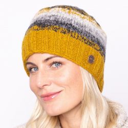 Pure Wool Natural electric beanie - Mustard