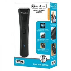 Wahl 9698/417 GroomEase High Carbon Steel Blades Cord/Cordless LED Hair Clipper
