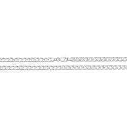 Silver Flat Open Curb Necklet 24 Inch