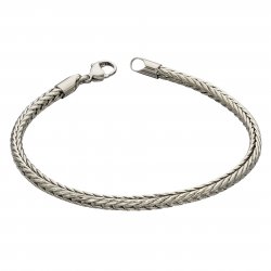 Fred Bennett Stainless Steel Plaited Fox Chain Bracelet